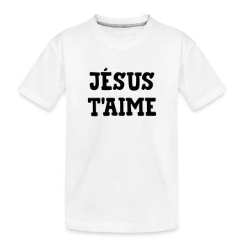 Jésus t'aime ! Religion Christ Dieu Catholique - T-shirt bio Premium Enfant - blanc - Devant