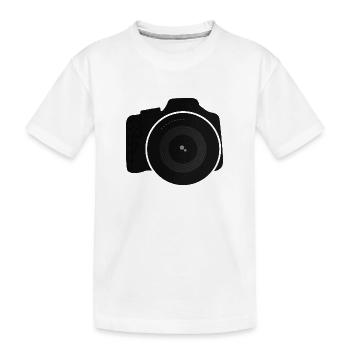 camera - Kids' Premium Organic T-Shirt - white - Front