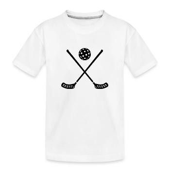 Floorball - Kinder Premium Bio T-Shirt - Weiß - Vorne