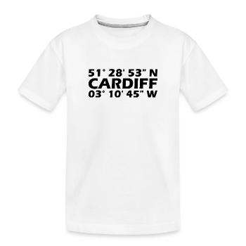 Cardiff Koordinaten - Kinder Premium Bio T-Shirt - Weiß - Vorne
