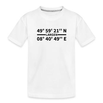Langen Koordinaten - Kinder Premium Bio T-Shirt - Weiß - Vorne