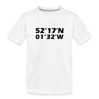 Leamington Spa Koordinaten - Kinder Premium Bio T-Shirt - Weiß - Vorne