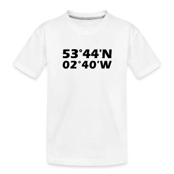 Bamber Bridge Koordinaten - Kinder Premium Bio T-Shirt - Weiß - Vorne