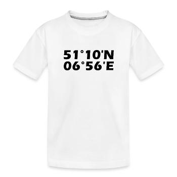 Hilden Koordinaten - Kinder Premium Bio T-Shirt - Weiß - Vorne