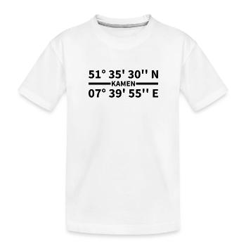 Kamen Koordinaten - Kinder Premium Bio T-Shirt - Weiß - Vorne