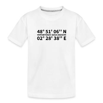 Fontenay-sous-Bois Koordinaten - Kinder Premium Bio T-Shirt - Weiß - Vorne