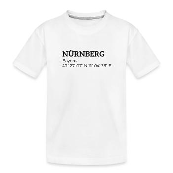 Nürnberg Bayern Koordinaten - Kinder Premium Bio T-Shirt - Weiß - Vorne