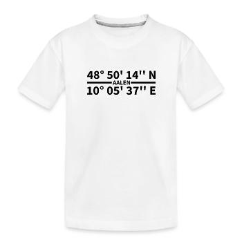 Aalen Koordinaten - Kinder Premium Bio T-Shirt - Weiß - Vorne