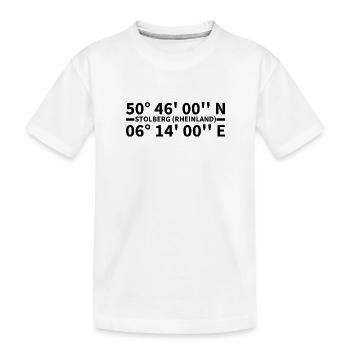 Stolberg (Rheinland) Koordinaten - Kinder Premium Bio T-Shirt - Weiß - Vorne