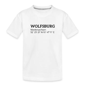 Wolfsburg Lower Saxony coordinates - Kids' Premium Organic T-Shirt - white - Front