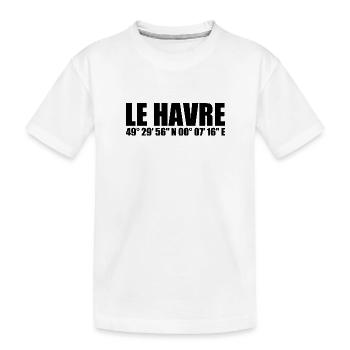 Le Havre Koordinaten - Kinder Premium Bio T-Shirt - Weiß - Vorne