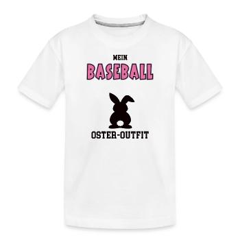 Baseball Oster Outfit Ostergeschenk Baseballerin - Kinder Premium Bio T-Shirt - Weiß - Vorne