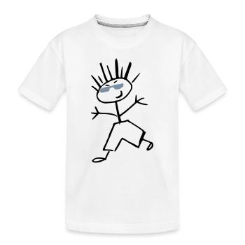 Cooler Junge mit Brille - Kinder Premium Bio T-Shirt - Weiß - Vorne