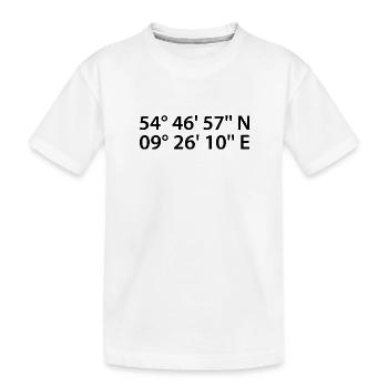 Flensburg Koordinaten - Kinder Premium Bio T-Shirt - Weiß - Vorne