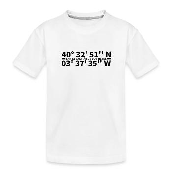 San Sebastián de los Reyes Koordinaten - Kinder Premium Bio T-Shirt - Weiß - Vorne