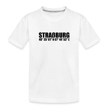 Strasbourg coordinates - Kids' Premium Organic T-Shirt - white - Front