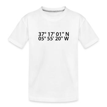 Dos Hermanas Koordinaten - Kinder Premium Bio T-Shirt - Weiß - Vorne