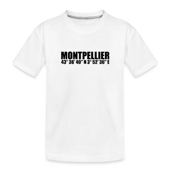Montpellier Koordinaten - Kinder Premium Bio T-Shirt - Weiß - Vorne