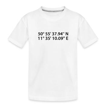 Jena Koordinaten - Kinder Premium Bio T-Shirt - Weiß - Vorne