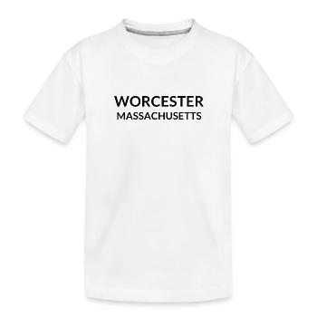 Worcester Massachusetts USA - Kinder Premium Bio T-Shirt - Weiß - Vorne