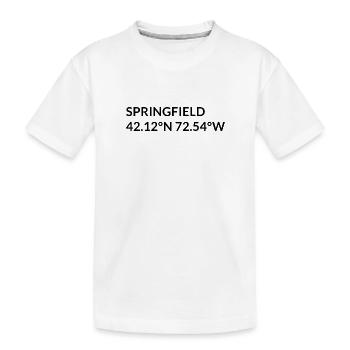 Springfield, Massachusetts, United States Coordinates - Kids' Premium Organic T-Shirt - white - Front