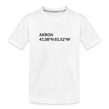 Akron Ohio USA Koordinaten - Kinder Premium Bio T-Shirt - Weiß - Vorne