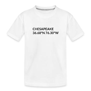 Chesapeake, Virginia, USA Coordinates - Kids' Premium Organic T-Shirt - white - Front