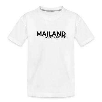 Mailand Koordinaten - Kinder Premium Bio T-Shirt - Weiß - Vorne