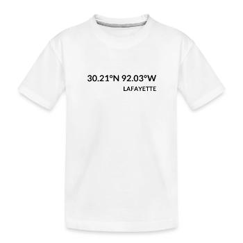 Lafayette Louisiana USA Koordinaten - Kinder Premium Bio T-Shirt - Weiß - Vorne
