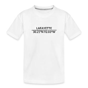 Lafayette Louisiana USA Koordinaten - Kinder Premium Bio T-Shirt - Weiß - Vorne