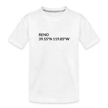 Reno, Nevada, USA Coordinates - Kids' Premium Organic T-Shirt - white - Front