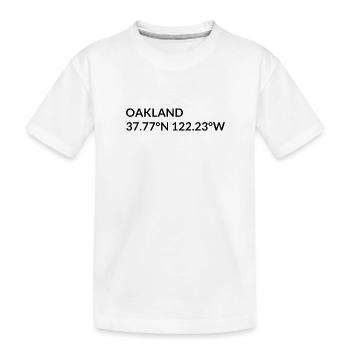 Oakland, Californie, États-Unis, Coordonnées - T-shirt bio Premium Enfant - blanc - Devant