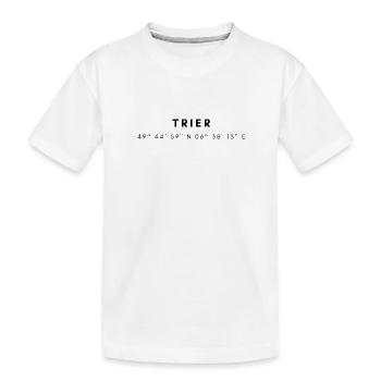 Trier Koordinaten - Kinder Premium Bio T-Shirt - Weiß - Vorne