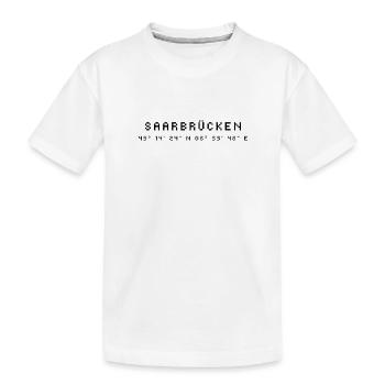 Les coordonnées de Sarrebruck - T-shirt bio Premium Enfant - blanc - Devant