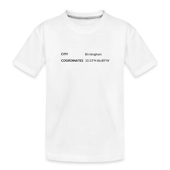 Birmingham, Alabama, USA coordinates - Kids' Premium Organic T-Shirt - white - Front