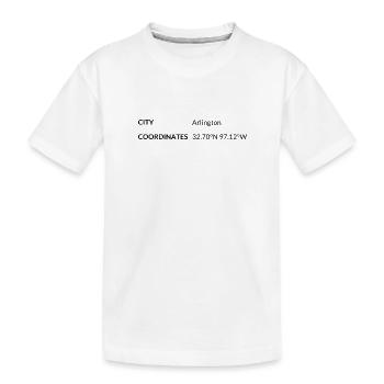 Arlington Texas USA Koordinaten - Kinder Premium Bio T-Shirt - Weiß - Vorne