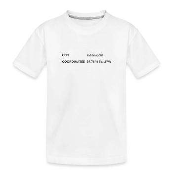 Indianapolis Indiana USA Koordinaten - Kinder Premium Bio T-Shirt - Weiß - Vorne