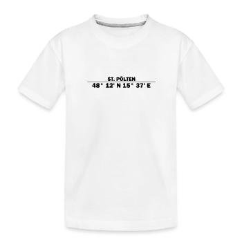St. Pölten Koordinaten - Kinder Premium Bio T-Shirt - Weiß - Vorne