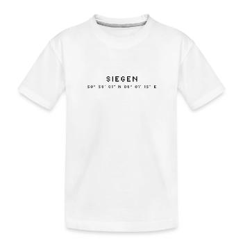 Siegen Koordinaten - Kinder Premium Bio T-Shirt - Weiß - Vorne