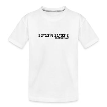 Warschau Koordinaten - Kinder Premium Bio T-Shirt - Weiß - Vorne