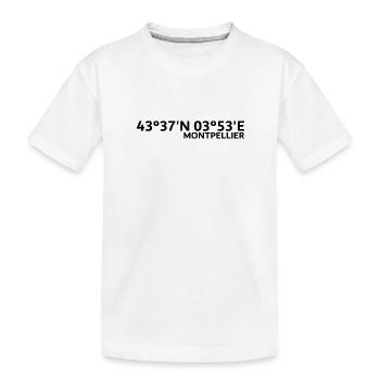 Montpellier Koordinaten - Kinder Premium Bio T-Shirt - Weiß - Vorne