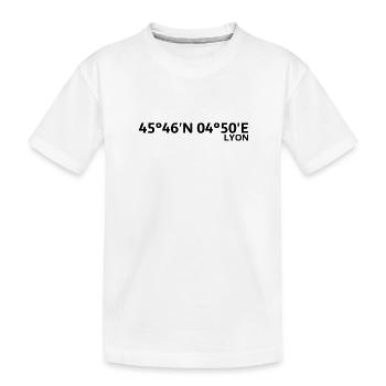 Lyon Koordinaten - Kinder Premium Bio T-Shirt - Weiß - Vorne