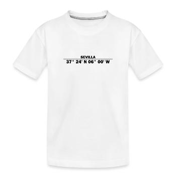 Sevilla Koordinaten - Kinder Premium Bio T-Shirt - Weiß - Vorne