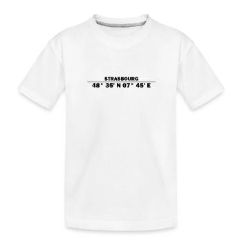 Strasbourg coordinates - Kids' Premium Organic T-Shirt - white - Front