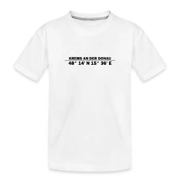 Krems an der Donau Koordinaten - Kinder Premium Bio T-Shirt - Weiß - Vorne