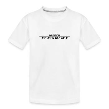 Dreieich Koordinaten - Kinder Premium Bio T-Shirt - Weiß - Vorne