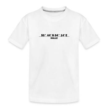 Halle Koordinaten - Kinder Premium Bio T-Shirt - Weiß - Vorne