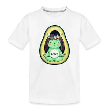 Avocado Hippie Frieden 70er - Kinder Premium Bio T-Shirt - Weiß - Vorne
