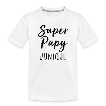 Meilleur papy Super Papy Humour Papy Cadeau - T-shirt bio Premium Enfant - blanc - Devant
