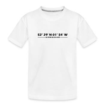 Birmingham Koordinaten - Kinder Premium Bio T-Shirt - Weiß - Vorne